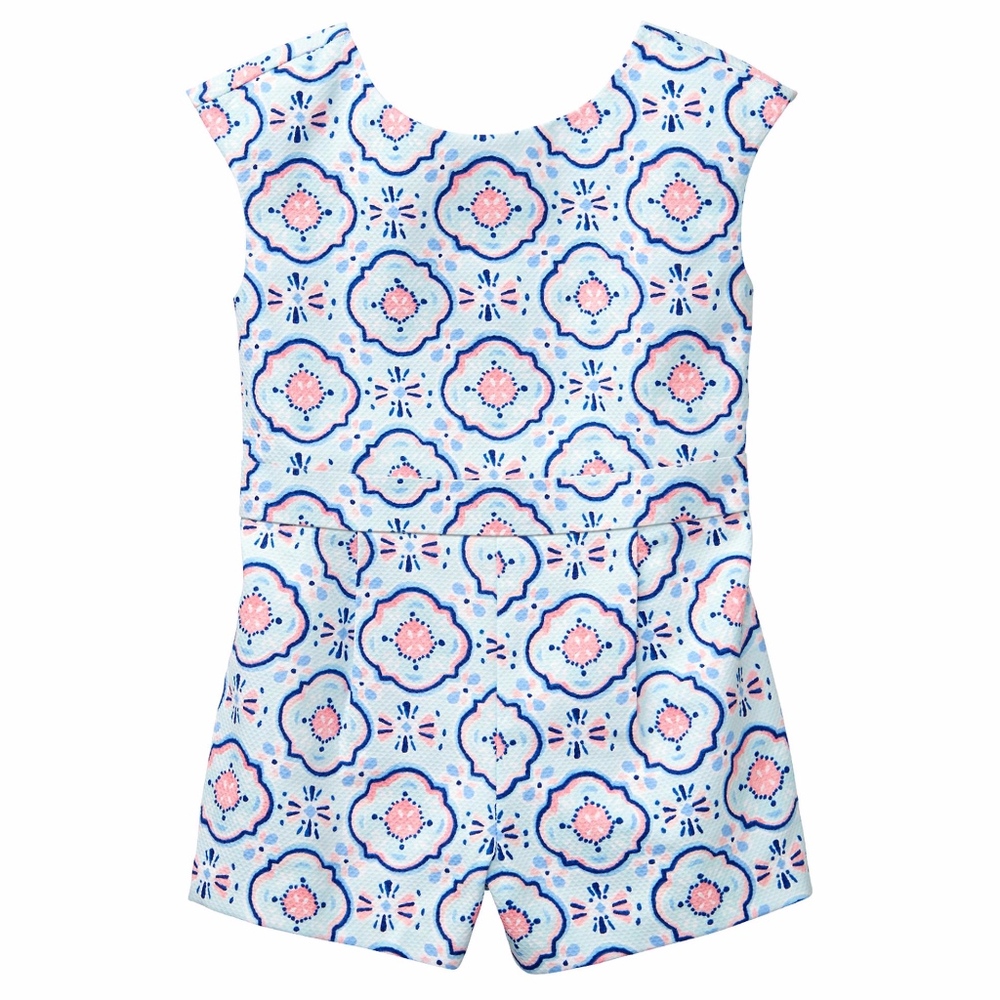 TILE PRINT ROMPER- Worn ONE TIME Sz 6
